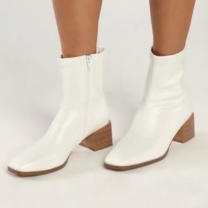 Lulus White Henleyy Booties